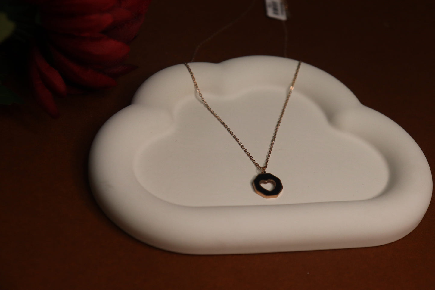 OCTAGON HEART PENDANT CHAIN