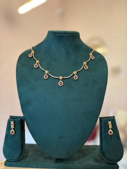 QUEENS DEW DROPS NECKLACE SET - JewelsMuse