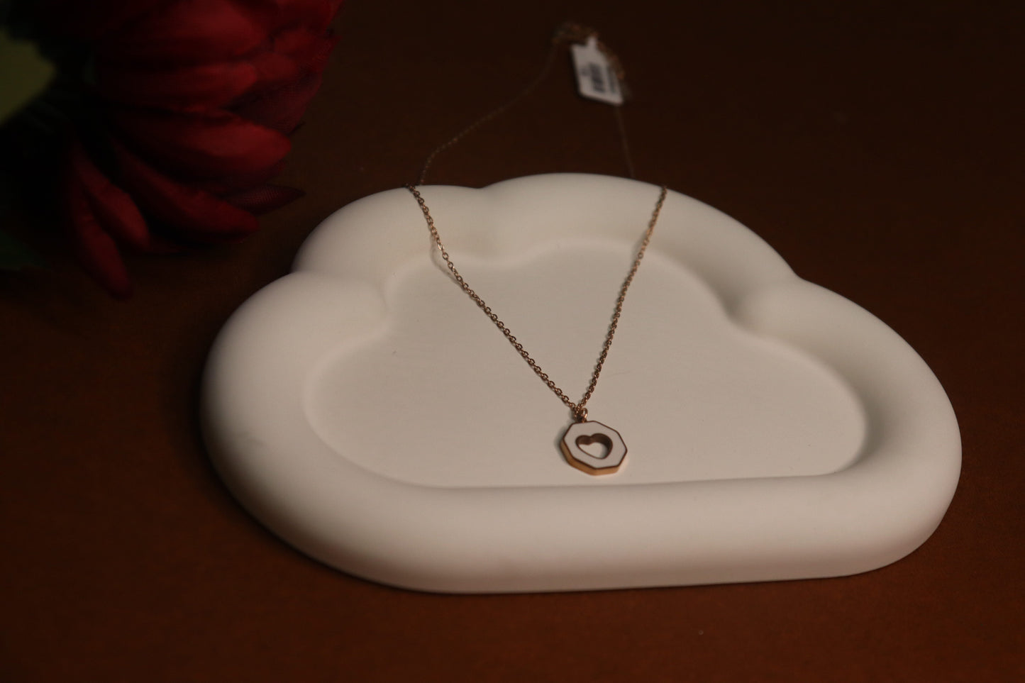 Octagon Heart Pendant Chain by JewelsMuse