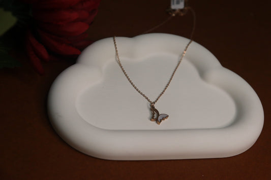Two Toned Butterfly Pendant Chain by JewelsMuse