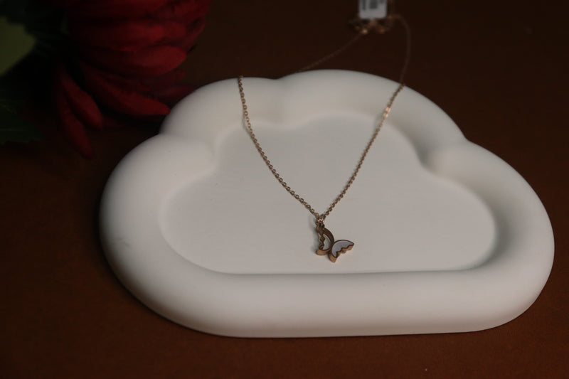 Two Toned Butterfly Pendant Chain by JewelsMuse