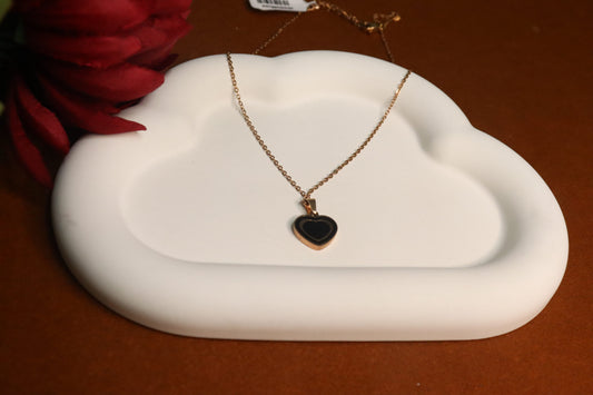 Heart Of Noir Pendant Chain by JewelsMuse