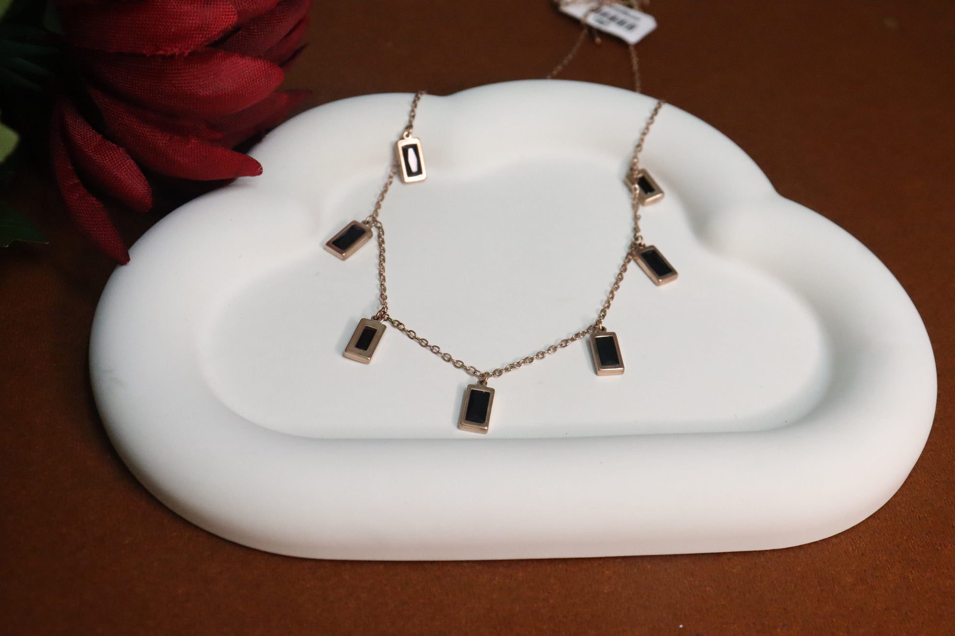 Rose Gold Rectangle Pendant by JewelsMuse