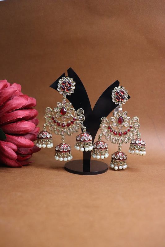 AD Stone Floral Jhumka